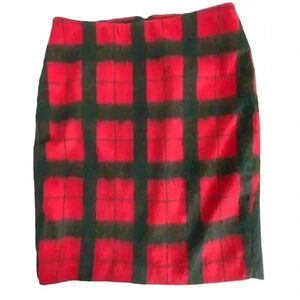Talbots Wool Blend Buffalo Check Plaid Pencil Skirt - Size 4P